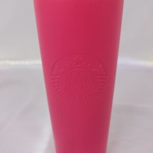 RARE Starbucks Barbie Hot Pink Matte Embossed Siren Stainless Steel Tumbler